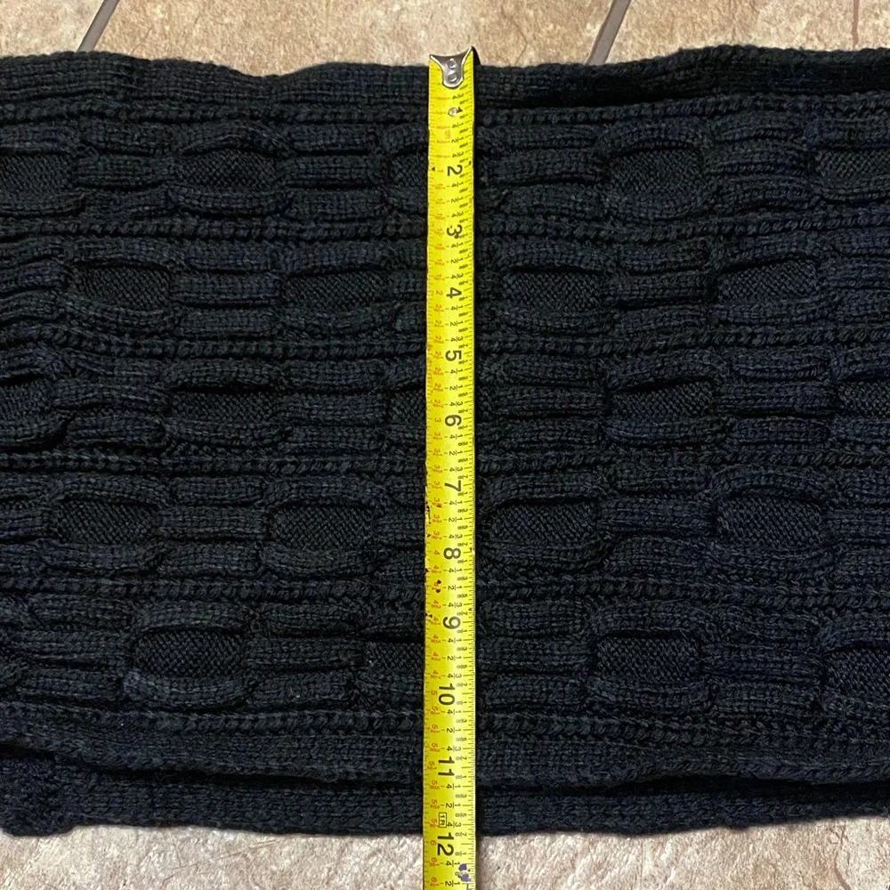 Calvin Klein Black Knit Infinity Scarf Unisex Fall Cozy Winter